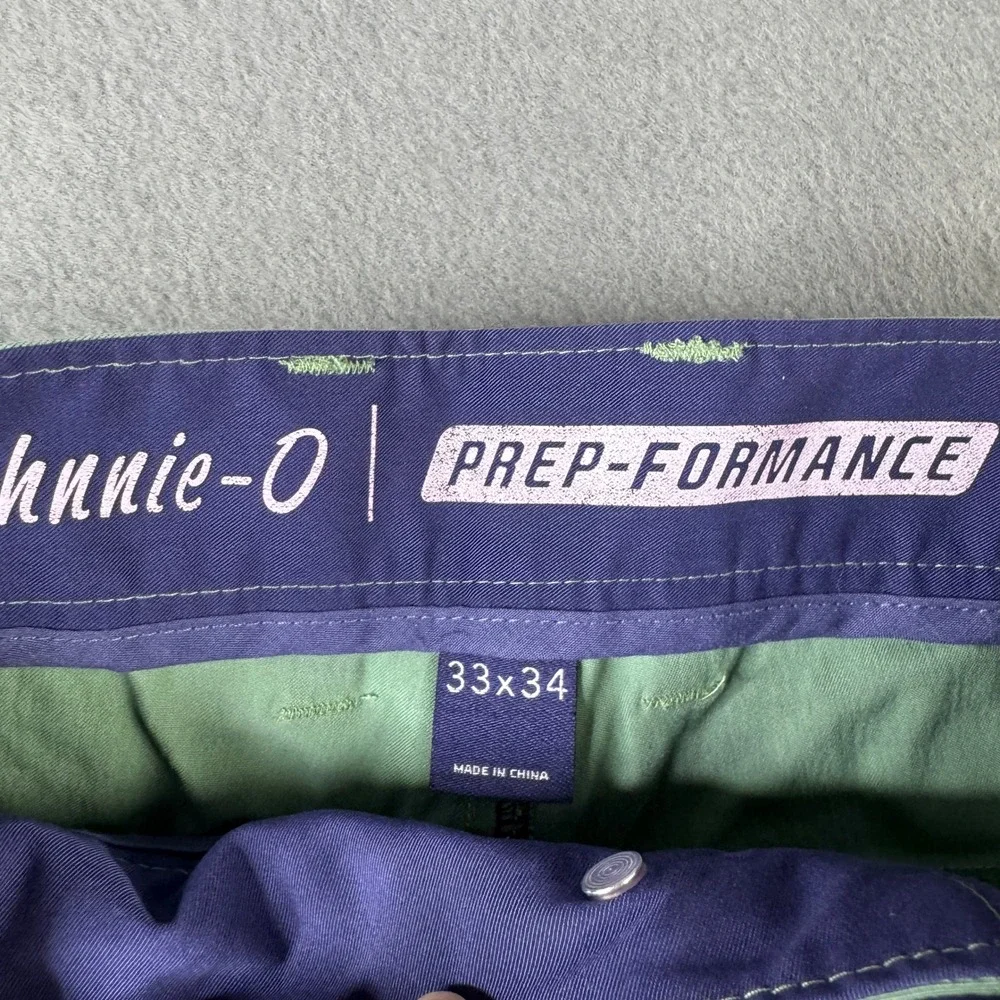 johnnie o Mens PREP-FORMANCE Kiwi Green Chino Pants 33x34 JMPA1200 Golf Stretch - Picture 4 of 10